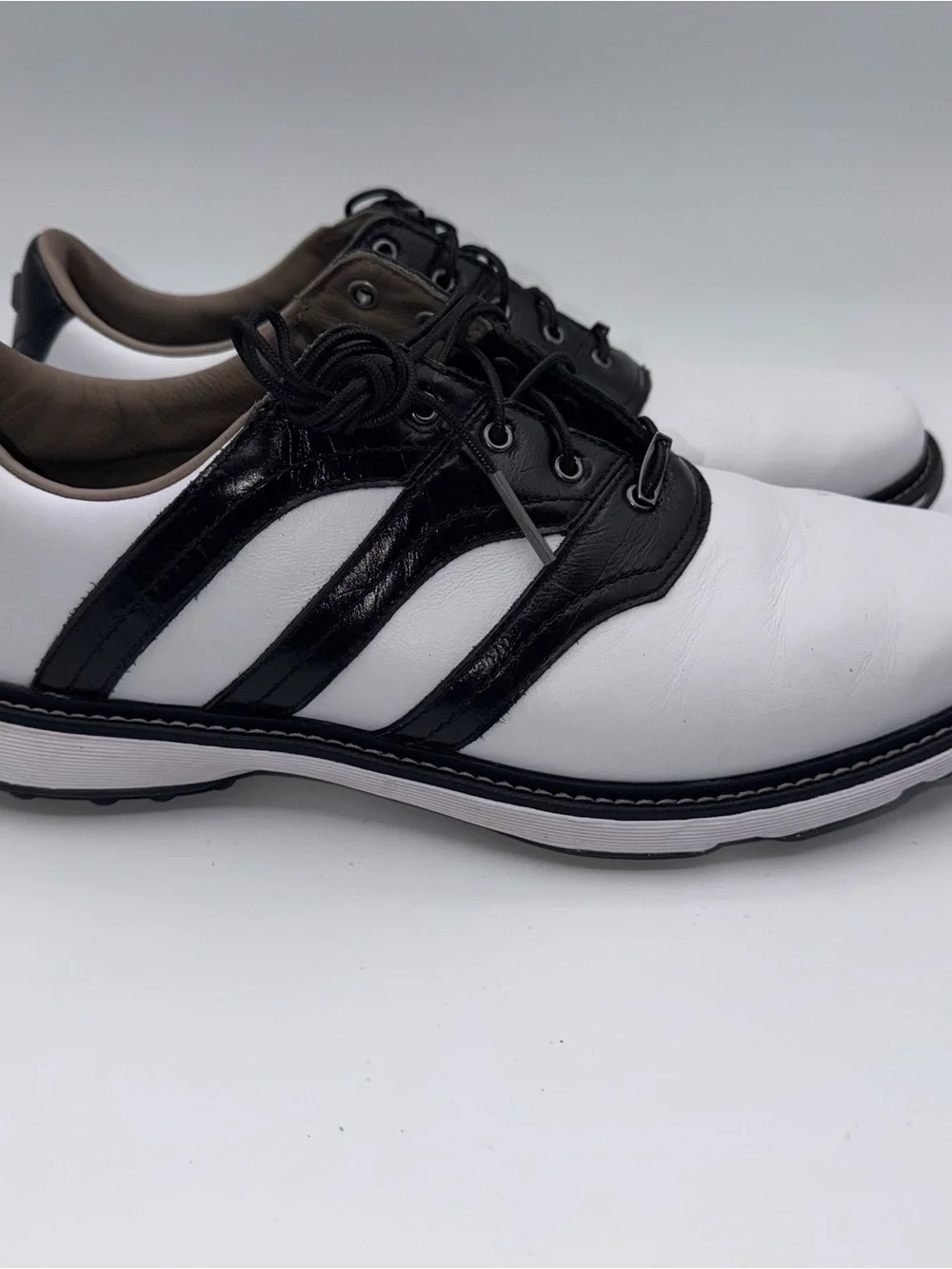 Adidas MC87 Z-Traxion Spikeless Golf Shoes Black White Mens Size 11 Used